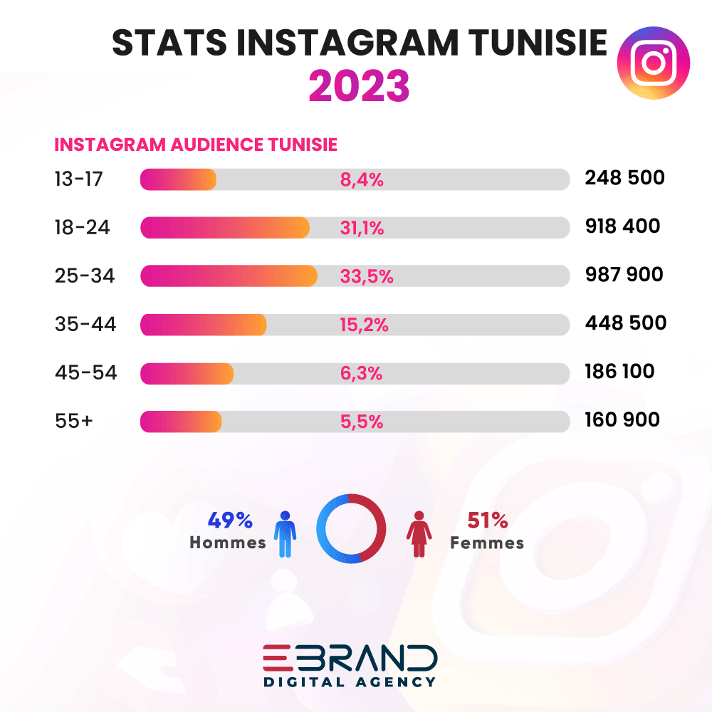 Statistiques Instagram Tunisie 2023 chiffres clés des réseaux sociaux en Tunisie 2023