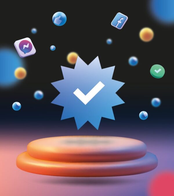 Badge Bleu Facebook