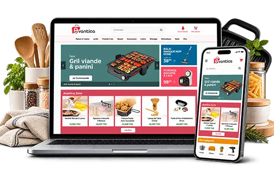 Site e-commerce Avantica sur ordinateur et mobile